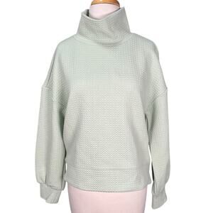 Calia Carrie Underwood Textured Cowl Neck Sweatshirt Mint Green Small Cozy